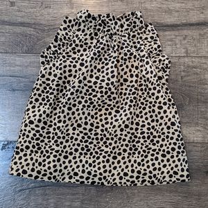 Janie & Jack 2T Leopard Animal Print Sleeveless Blouse Top Ruffle Neck Lined